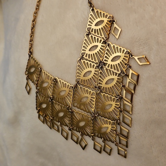 Vtg SARAH COVENTRY 1974 Mandarin Magic Bib Fringe Statement Necklace - Picture 8 of 9